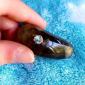 beautiful smokey quartz river stone